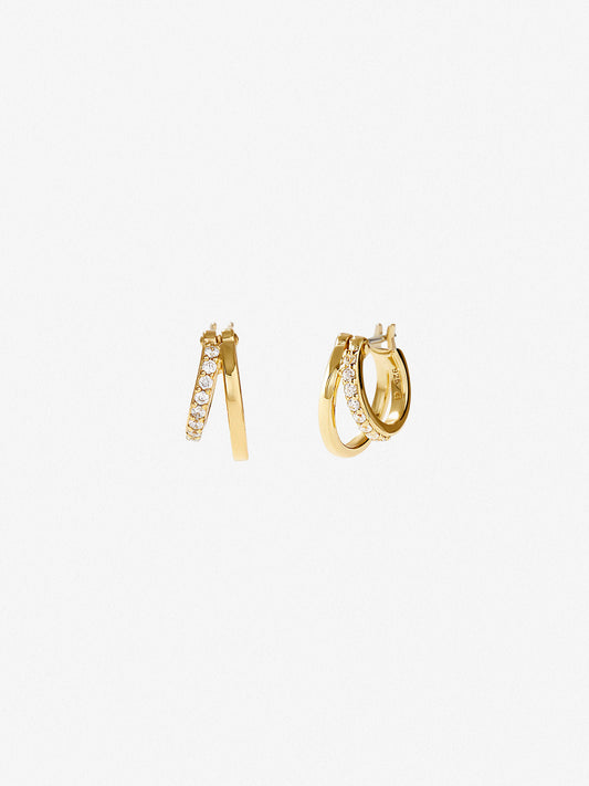 Ana Luisa Jewelry Earrings Medium Hoops Double Hoop Earrings Toda Mini Silver