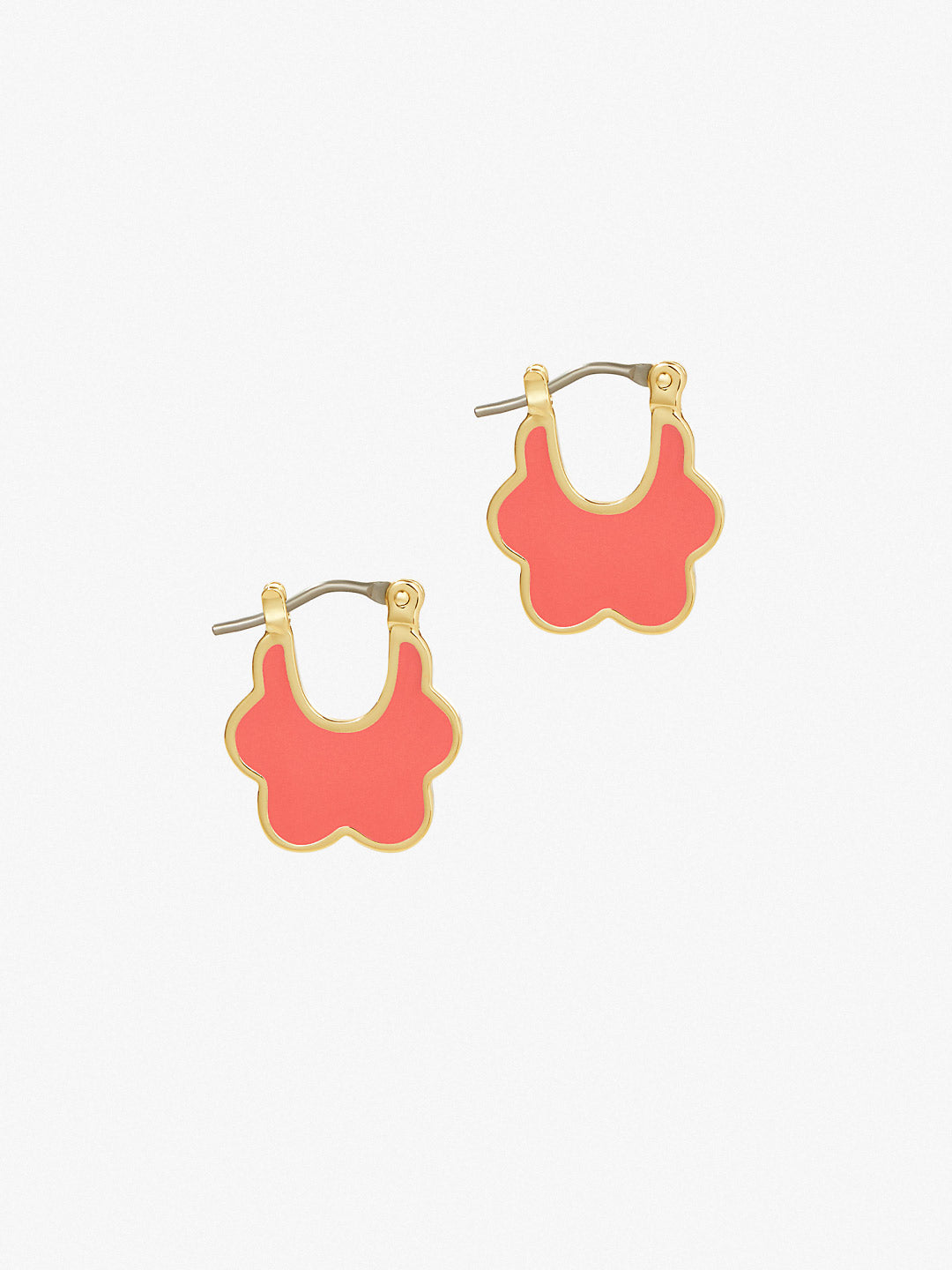 Ana Luisa Jewelry Earrings Medium Hoops Enamel Flower Hoops Gigi Pink Gold
