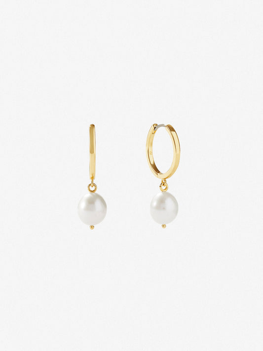 Ana Luisa Jewelry Earrings Medium Hoops Pearl Hoops Medium Frida Gold