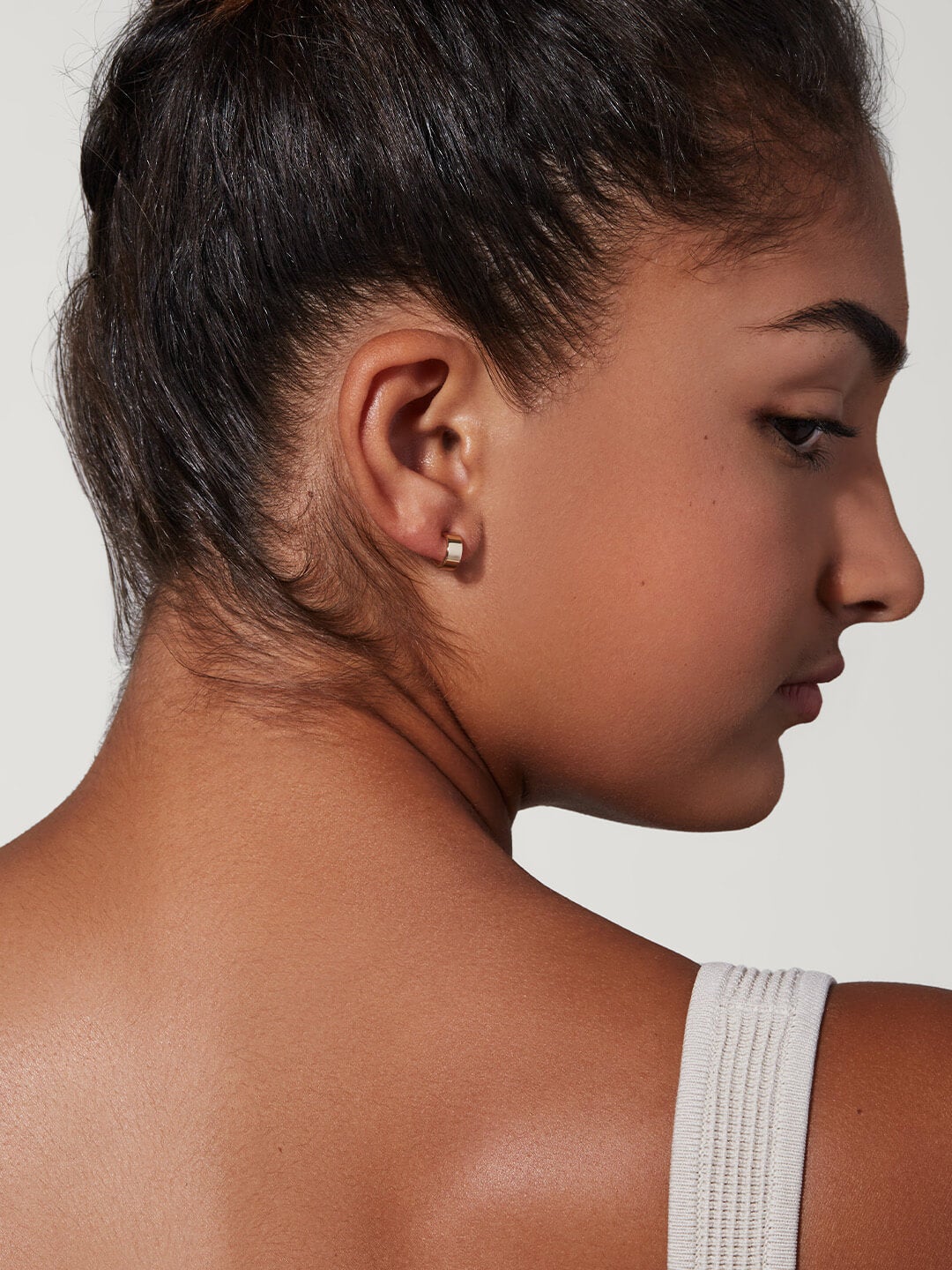 Ana Luisa Jewelry Earrings Mini Flat Band Hoops Mini Georgia Gold