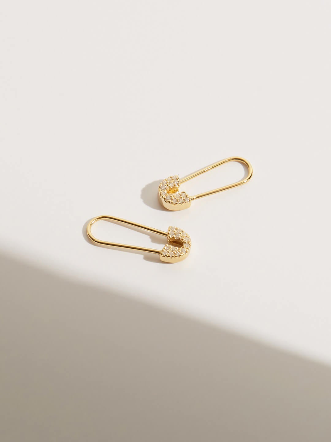 Pave Safety Pin Earrings - Dee