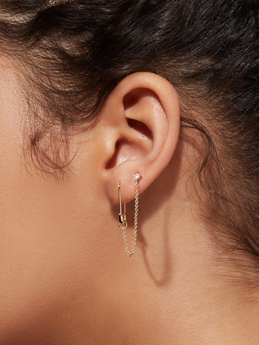 Ana Luisa Jewelry Earrings Safety Pin Chain Earring Sia Link Silver