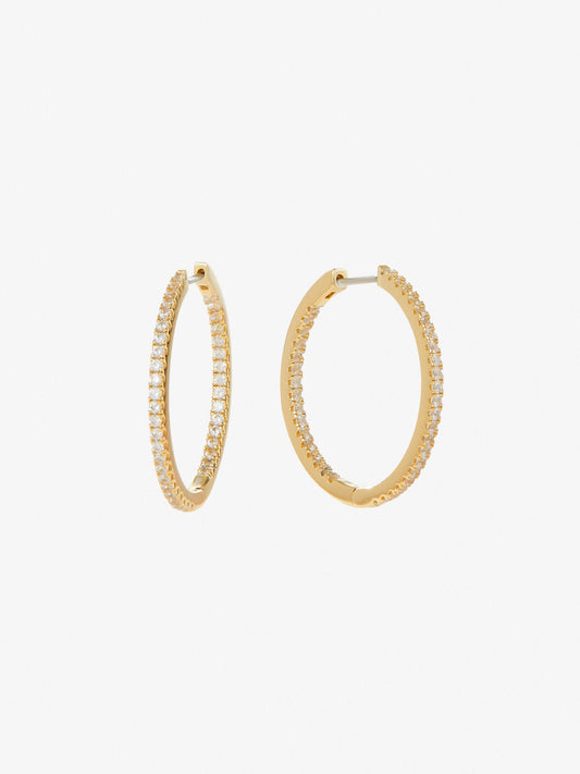 Ana Luisa Jewelry Earrings Small Hoops Pave Hoop Earrings Reverso Silver