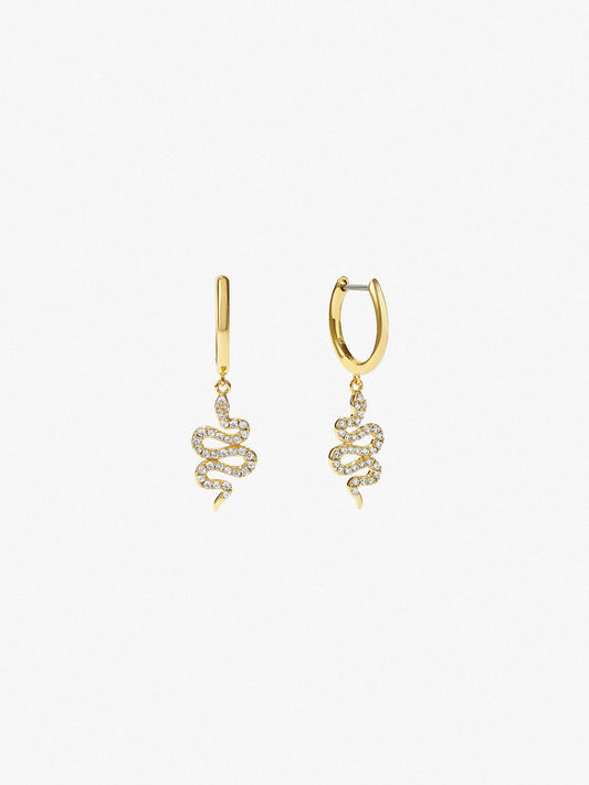 Ana Luisa Jewelry Earrings Small Hoops Snake Earrings Devin Gold