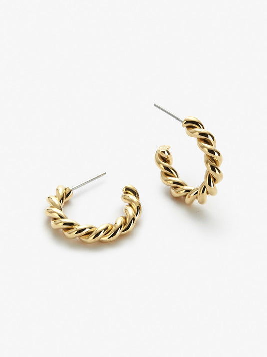 Ana Luisa Jewelry Earrings Small Hoops Twisted Hoop Earrings Tara Stainless Steel