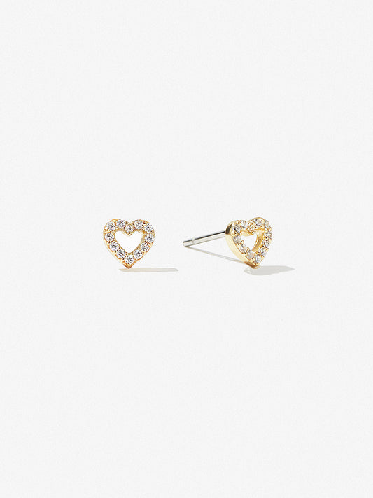 Ana Luisa Jewelry Earrings Stud Heart Stud Earrings Kokoro Silver