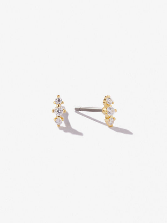 Ana Luisa Jewelry Earrings Stud Triple Bar Studs Rumi Silver
