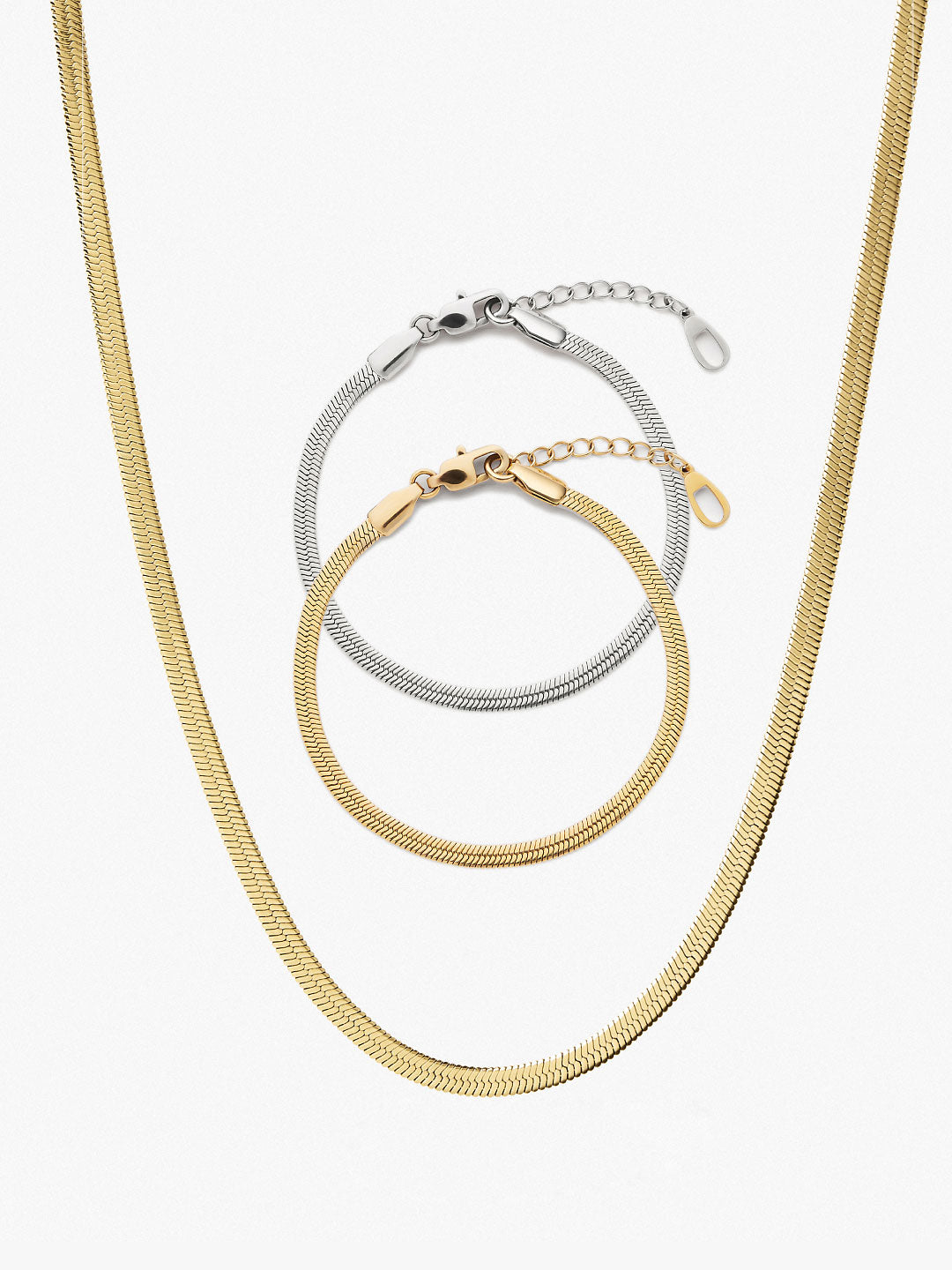 Ana Luisa Jewelry Herringbone Bundle Herringbone Bundle Gold Stainless Steel