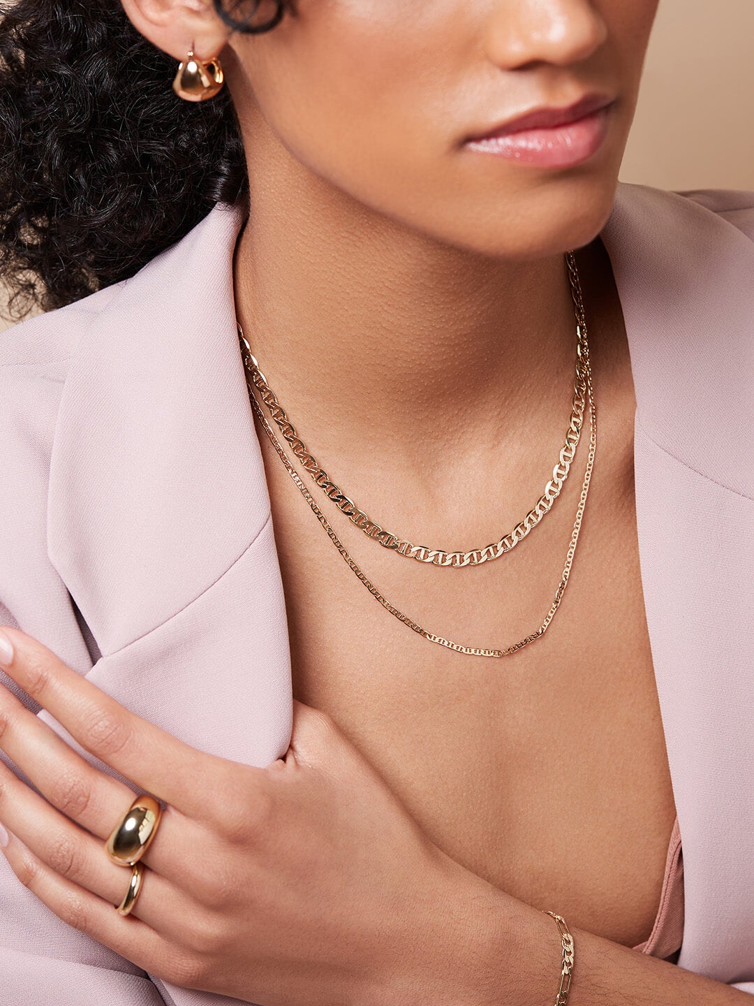Ana Luisa Jewelry Necklace Chain Necklace Flat Mariner Chain Morgan Slim Gold