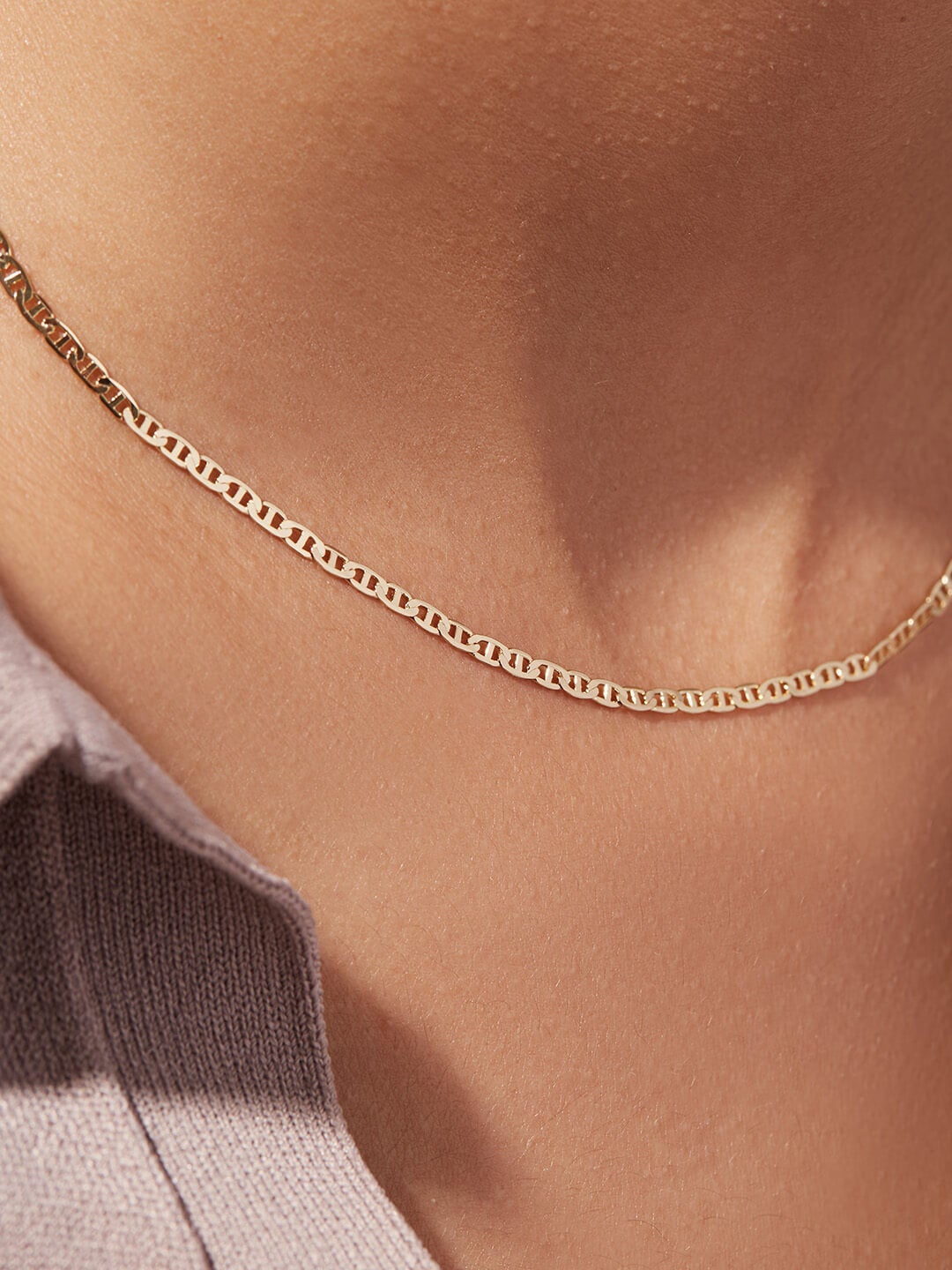 Ana Luisa Jewelry Necklace Chain Necklace Flat Mariner Chain Morgan Slim Gold