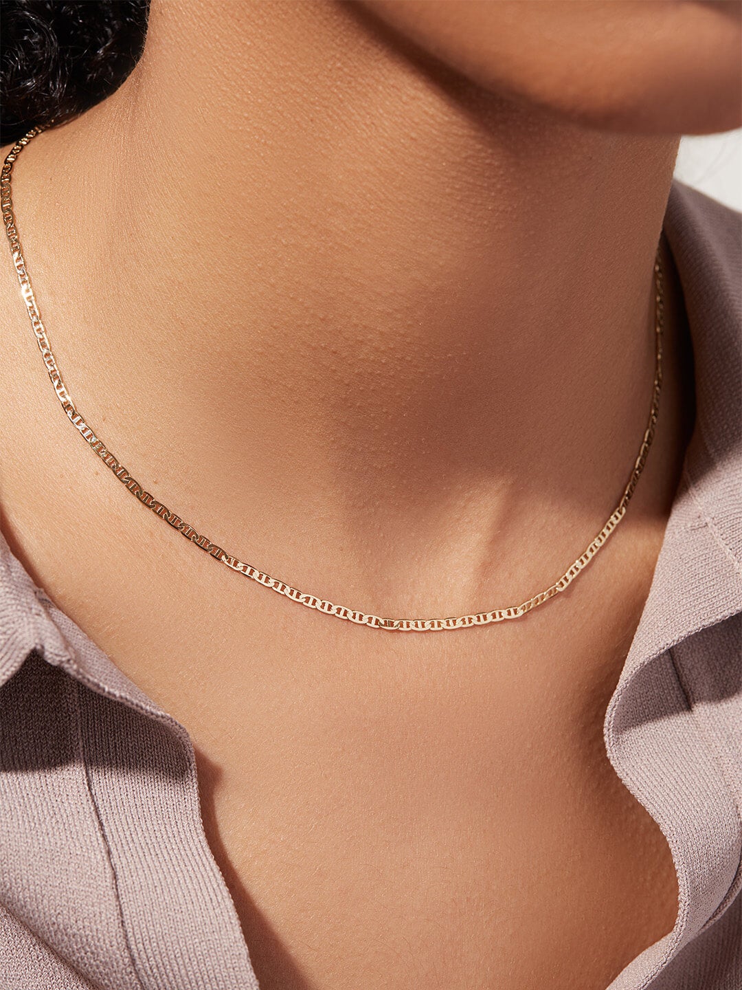 Ana Luisa Jewelry Necklace Chain Necklace Flat Mariner Chain Morgan Slim Gold