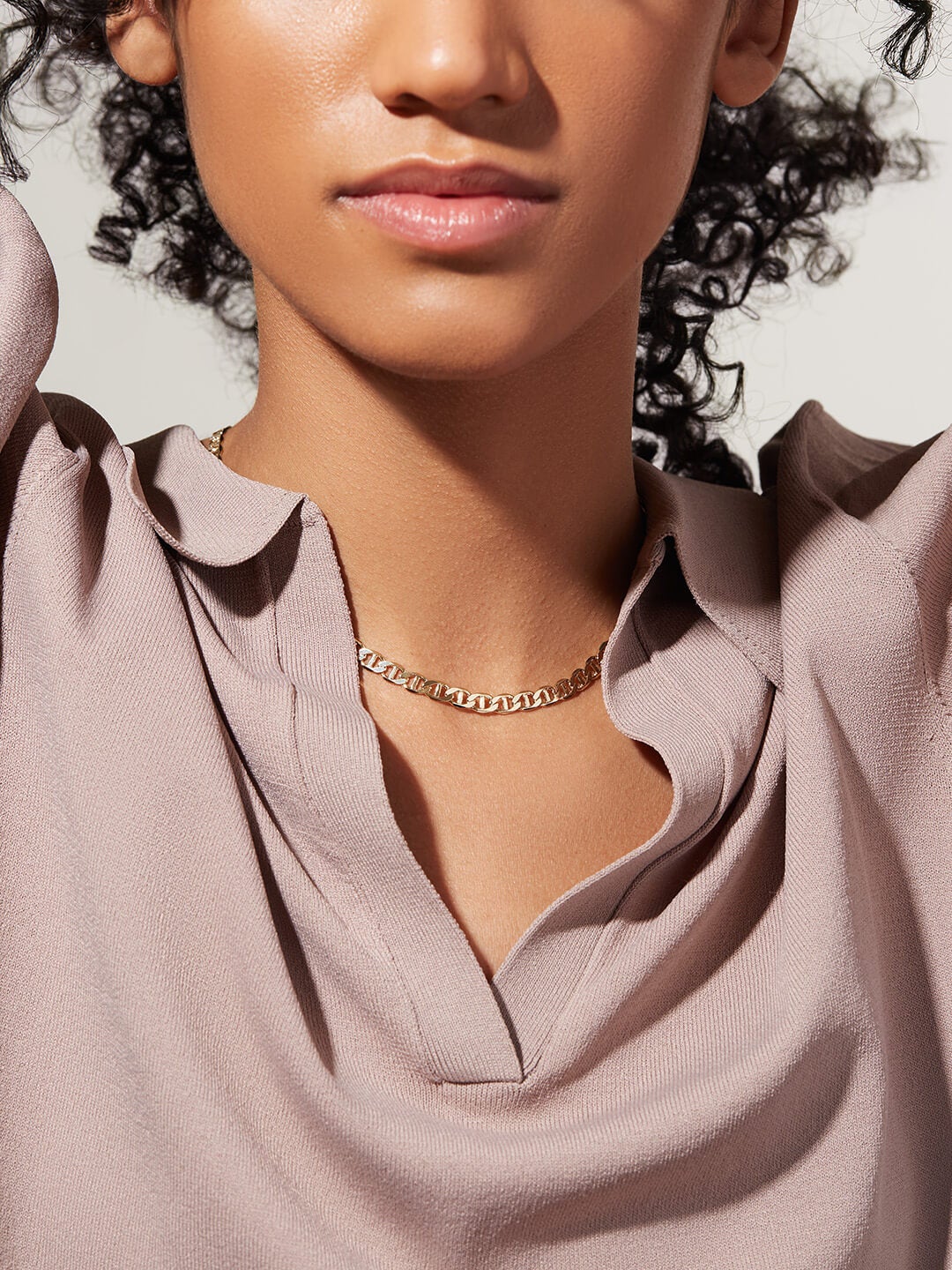 Ana Luisa Jewelry Necklace Chain Necklace Flat Mariner Chain Morgan Wide Gold