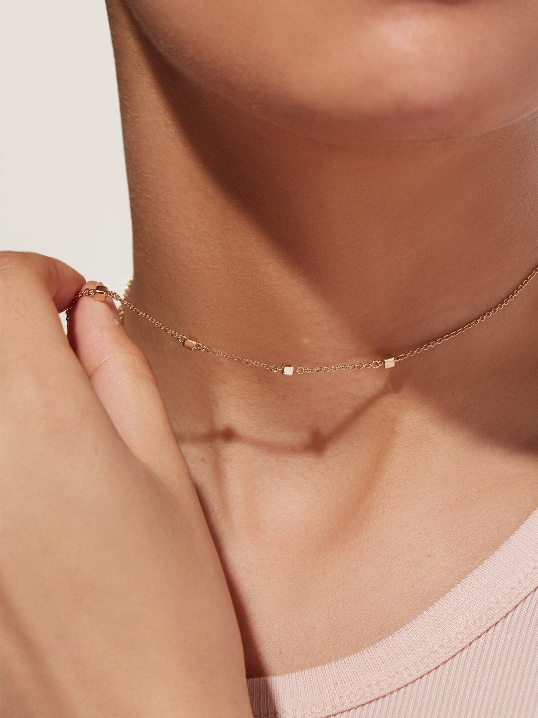 Ana Luisa Jewelry Necklace Chain Necklace Multi Cube Necklace Rowena Cube Gold