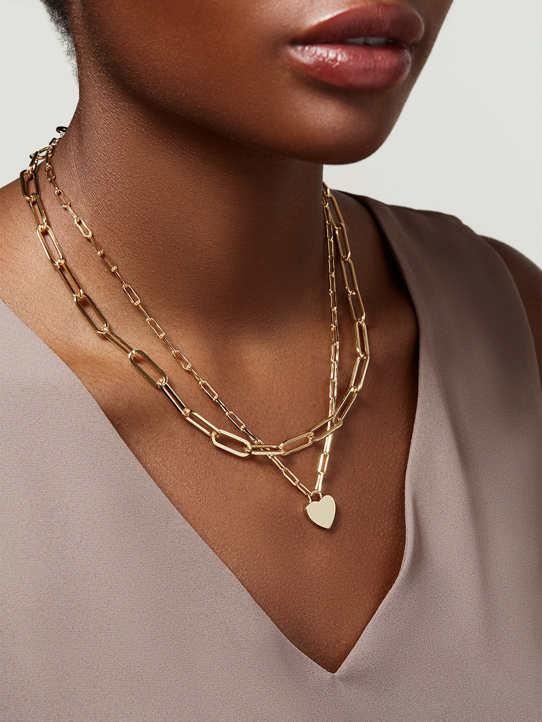 Ana Luisa Jewelry Necklace Layered Necklace Heart Necklace Set  Summer Gold