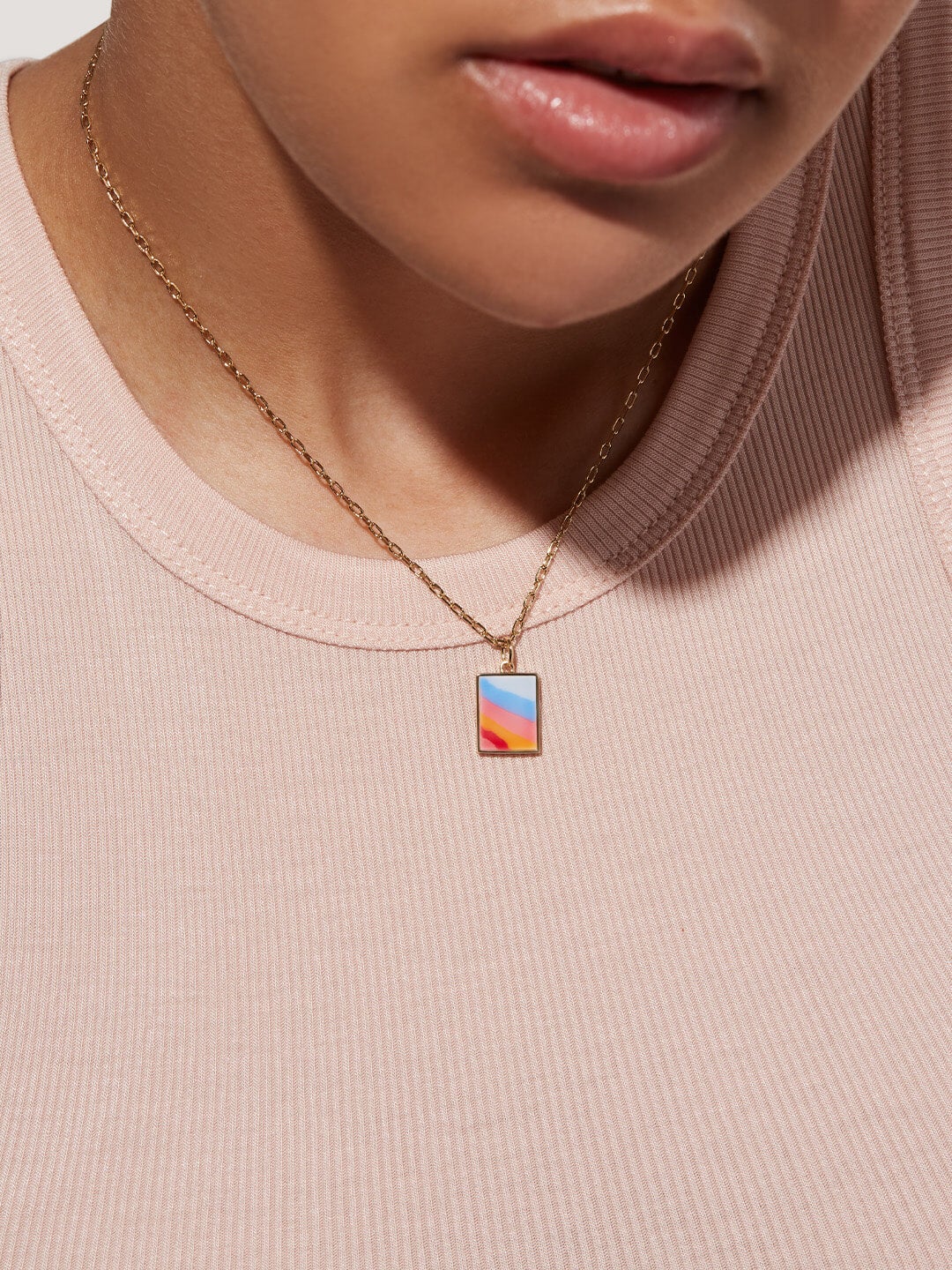 Ana Luisa Jewelry Necklace Pendant Necklace Enamel Pendant Elsa Sunset Gold