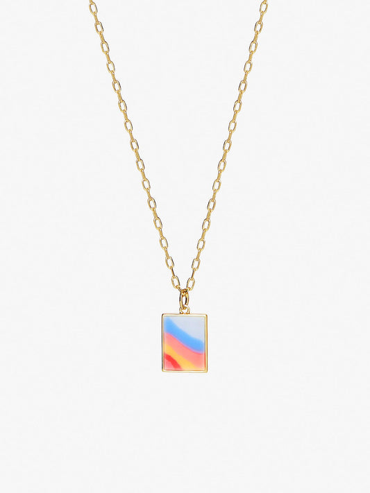 Ana Luisa Jewelry Necklace Pendant Necklace Enamel Pendant Elsa Sunset Gold