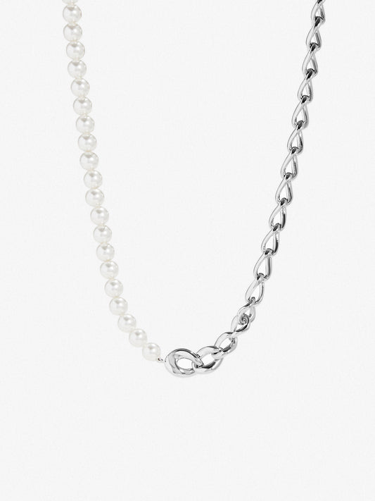 Ana Luisa Jewelry Necklaces Bold Chains Pearl Chain Necklace Missanti Rhodium