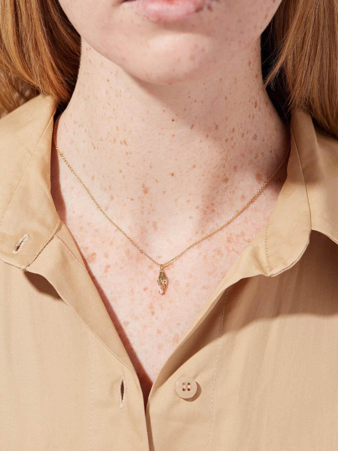 Ana Luisa Jewelry Necklaces Pendant Necklace Hand Necklace Noelle Gold