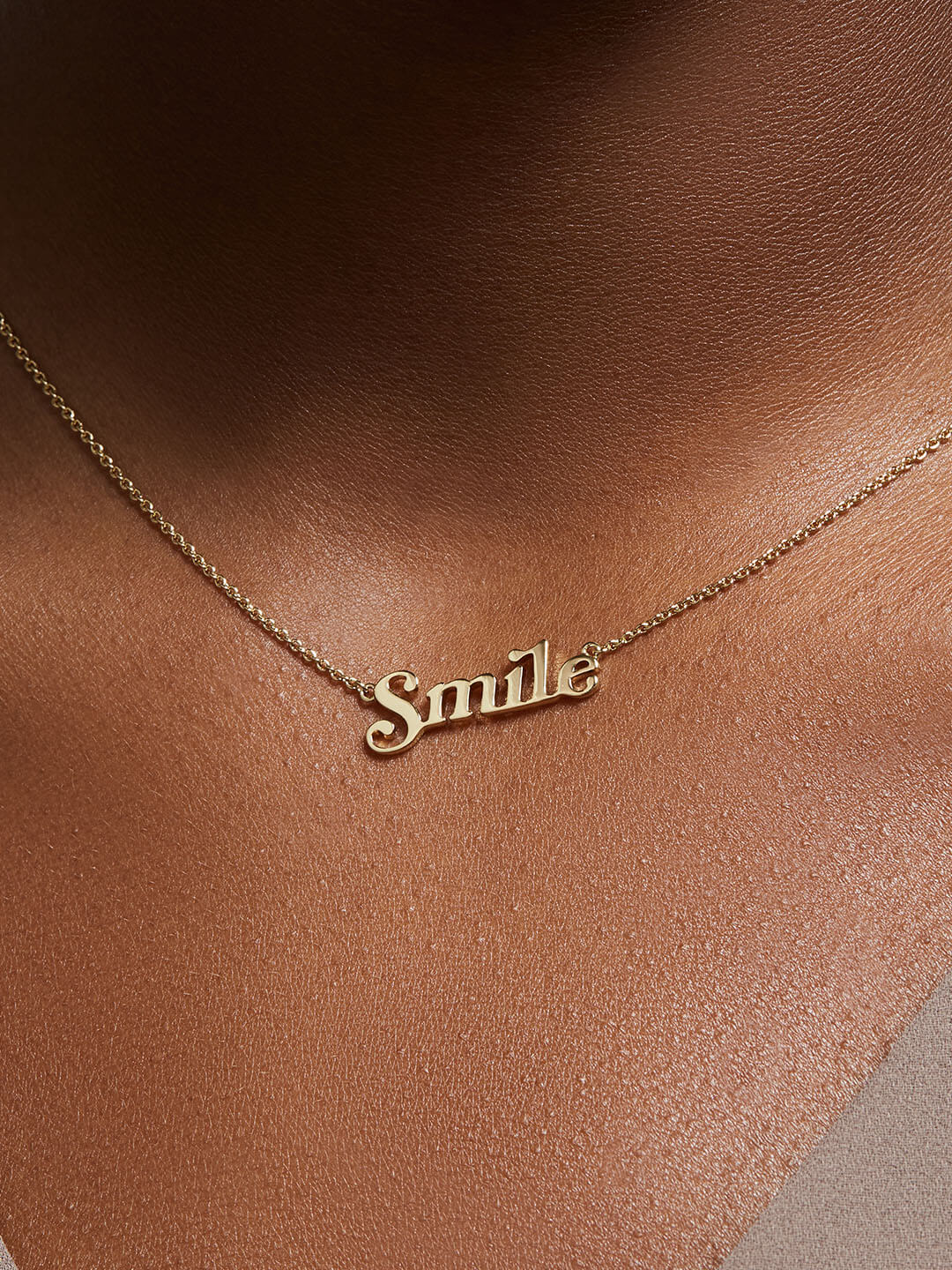Ana Luisa Jewelry Necklaces Pendant Necklace Nameplate Necklace Smile Gold