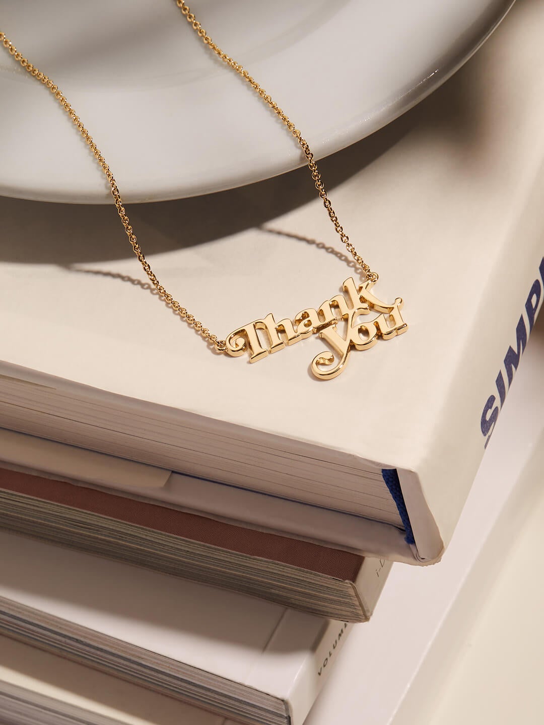 Ana Luisa Jewelry Necklaces Pendant Necklace Nameplate Necklace Thank You Gold