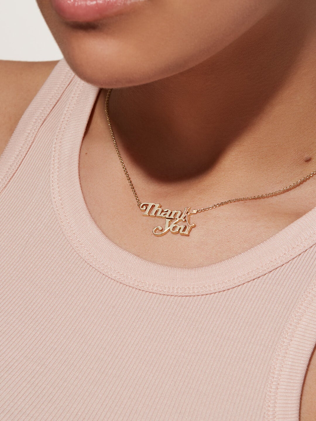 Ana Luisa Jewelry Necklaces Pendant Necklace Nameplate Necklace Thank You Gold