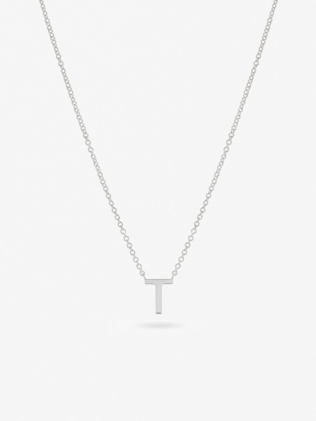 Ana Luisa Jewelry Necklaces Pendants Silver Initial Necklace Letter T Silver