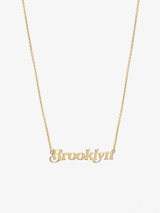 Ana Luisa Jewelry Necklaces Pendant Necklace Nameplate Necklace Brooklyn Gold