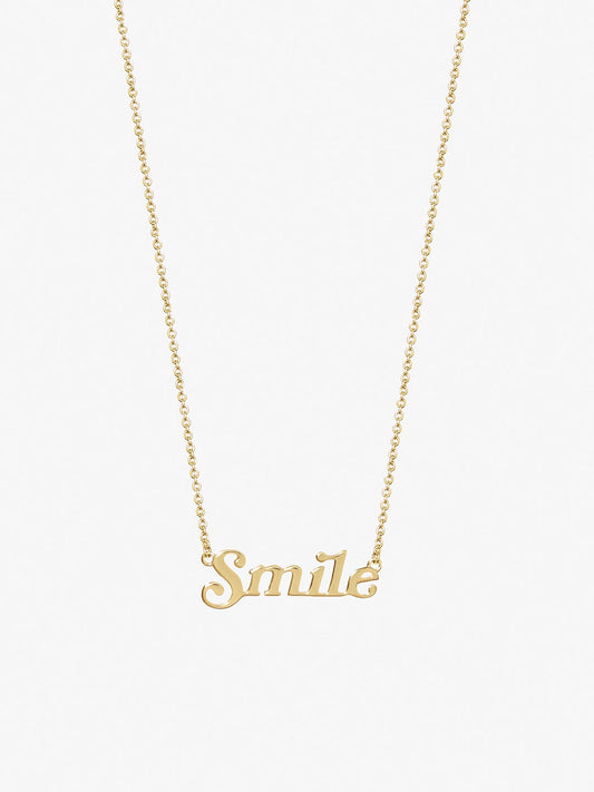 Ana Luisa Jewelry Necklaces Pendant Necklace Nameplate Necklace Smile Gold
