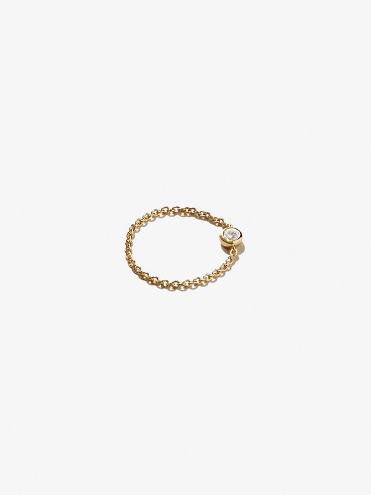 Ana Luisa Jewelry Ring Chain Rings Chain Ring with Topaz Jenna Silver