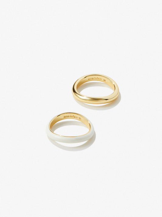 Ana Luisa Jewelry Rings Medium Bands Stackable Ring Set Lille White Gold