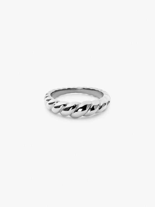 Ana Luisa Jewelry Rings Medium Bands Twist Ring Rope Slim Silver Stainless Steel