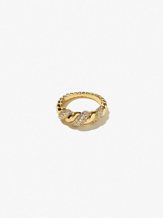 Ana Luisa Jewelry Rings Statement Rings Rope Ring Rope Pave Gold