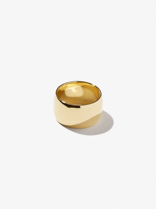 Ana Luisa Jewelry Rings Band Ring Wide Cigar Band Ring Wade Gold