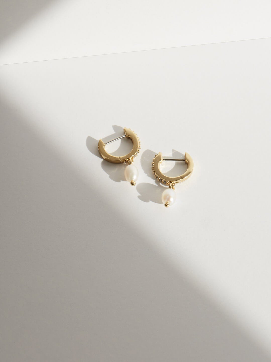Ana Luisa Jewelry Earrings Hoop Earrings Pearl Drop Hoops  Rachel Gold
