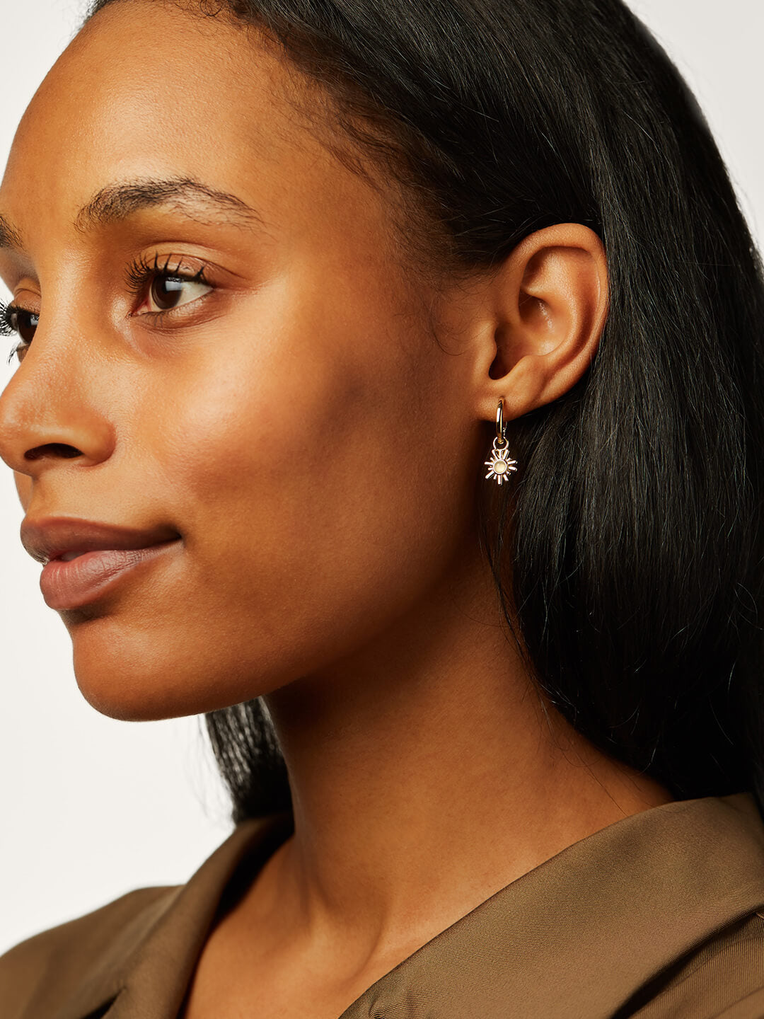 Ana Luisa Jewelry Earrings Hoops Earrings Moonstone Huggie Hoops Riviera Gold