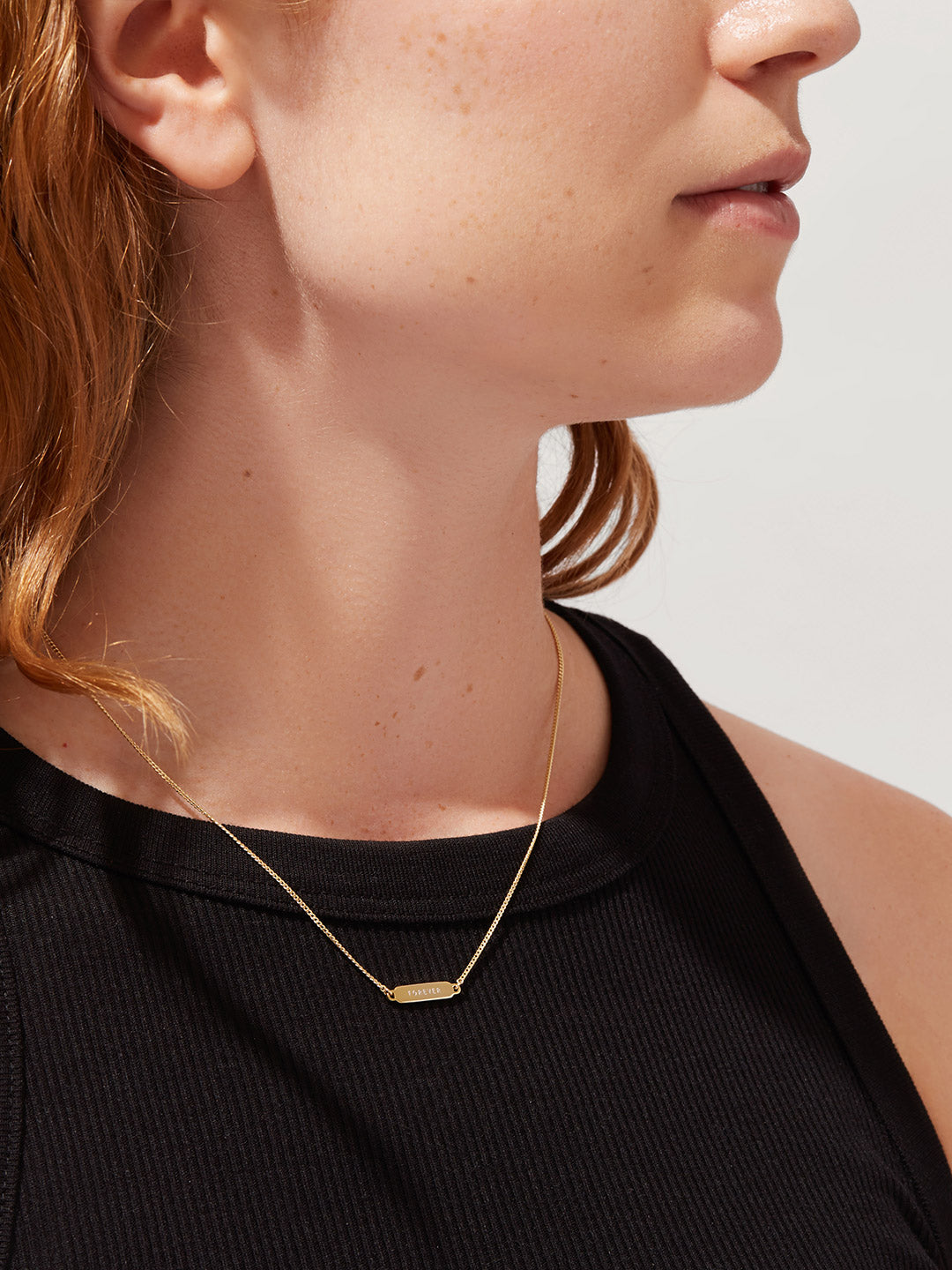Ana Luisa Jewelry Pendant Engravable Gold Bar Necklace Id Slim Silver